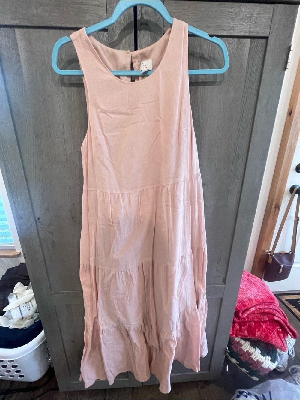 a new day Soft Blush Pink Sleeveless Tiered Maxi Dress